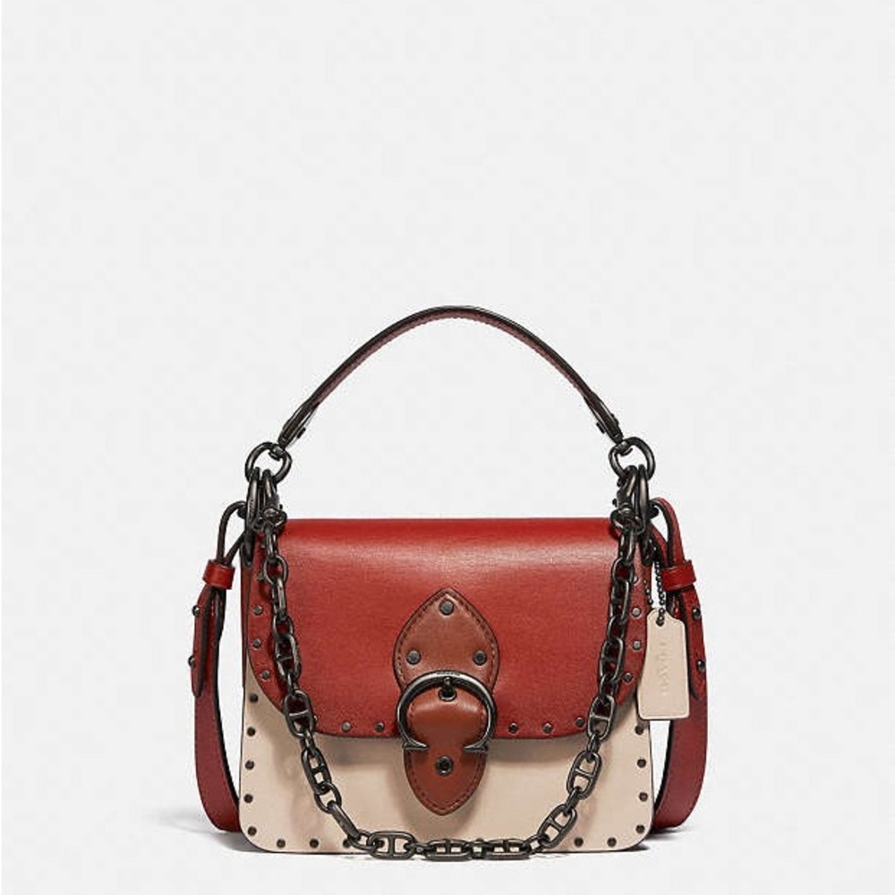 Beat Shoulder Bag 18 In Colorblock With Rivets - Picture 8 of 9